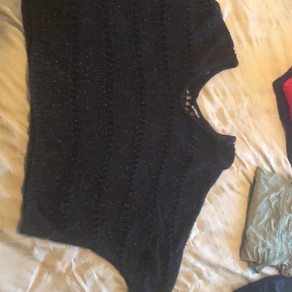 Black sparkly crop express sweater - Picture 1 of 4